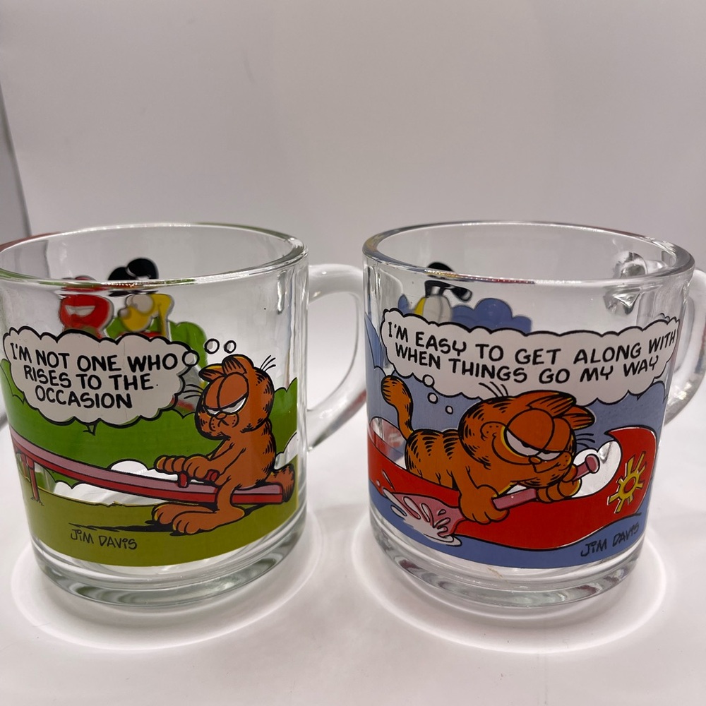 Garfield Odie McDonalds vintage coffee cup lot bundle 70's 80's Jim‎ Davis Cups